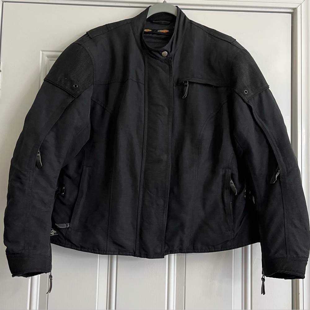 Power Trip Women’s Black Padded Armored Motorcycle Jacket Size Large
